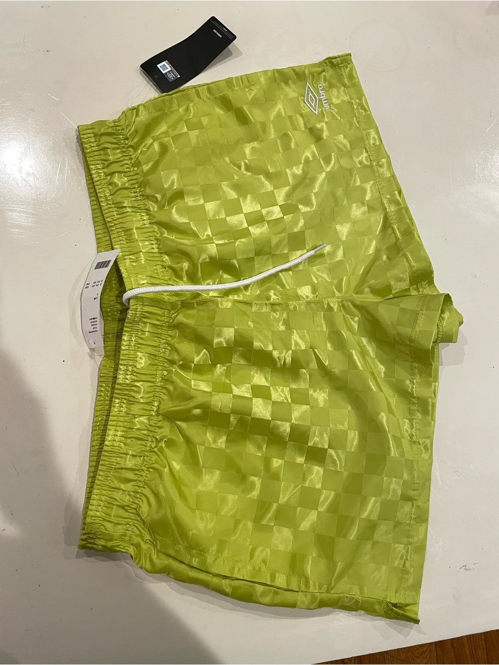 Umbro Women’s Lime Green Checkerboard Athletic Shorts